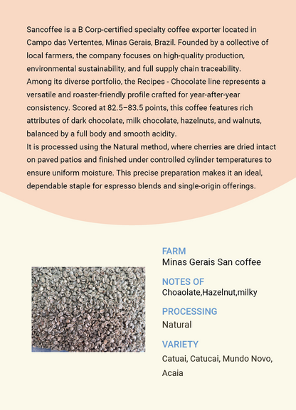 Brazil Minas Cerrado San Coffee Blend Natural (Filter and Espresso)
