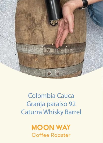 Colombia Cauca Granja Paraiso 92 caturra whisky barrel